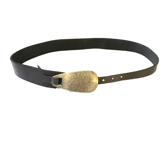 Free People Black Leather Oyster Bay Hip Belt NWT Sz M/L - Picture 4 of 6